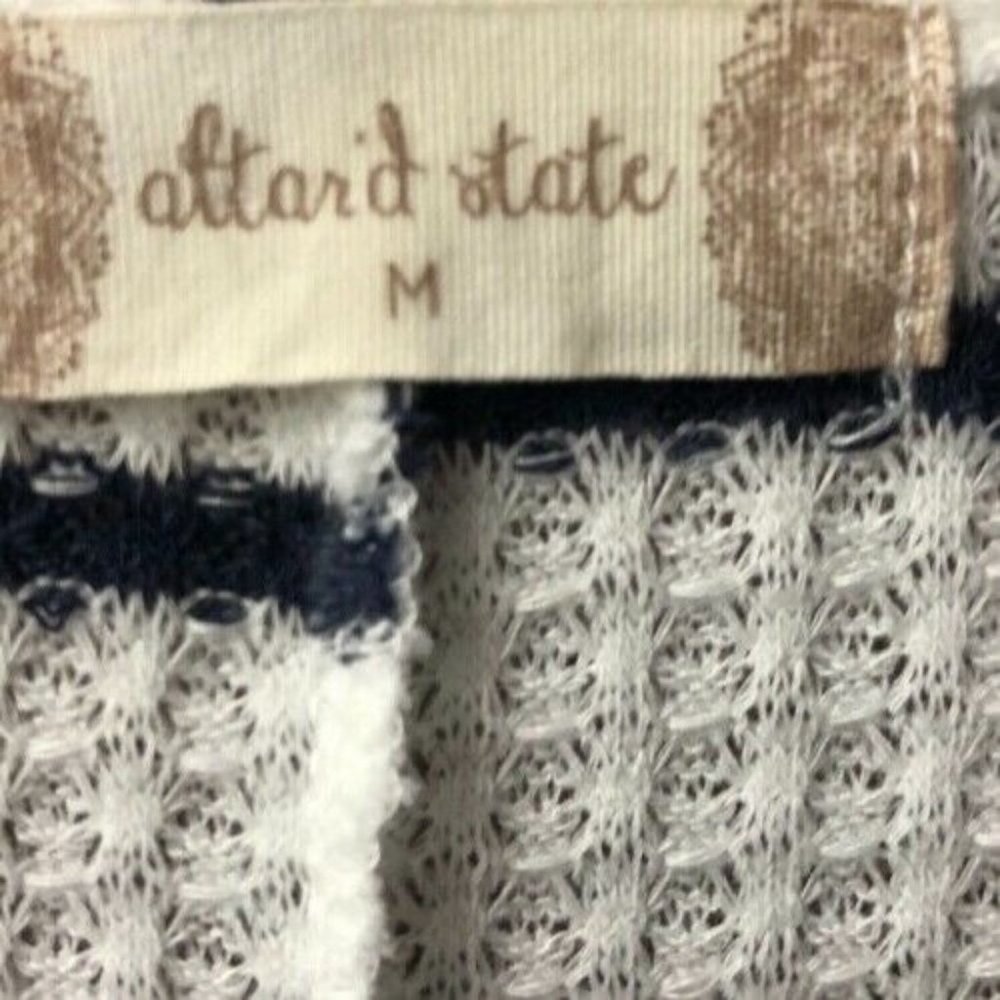 Altar'd State waffle knit stripe shirt blouse M - Picture 2 of 2